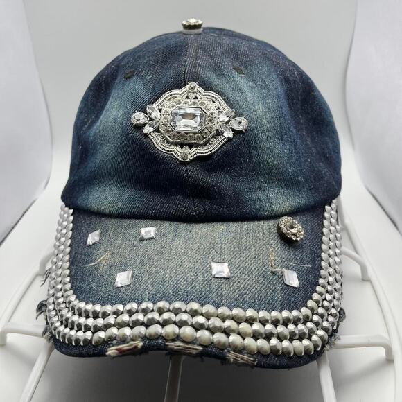 Y2k silver denim hat - Picture 1 of 5
